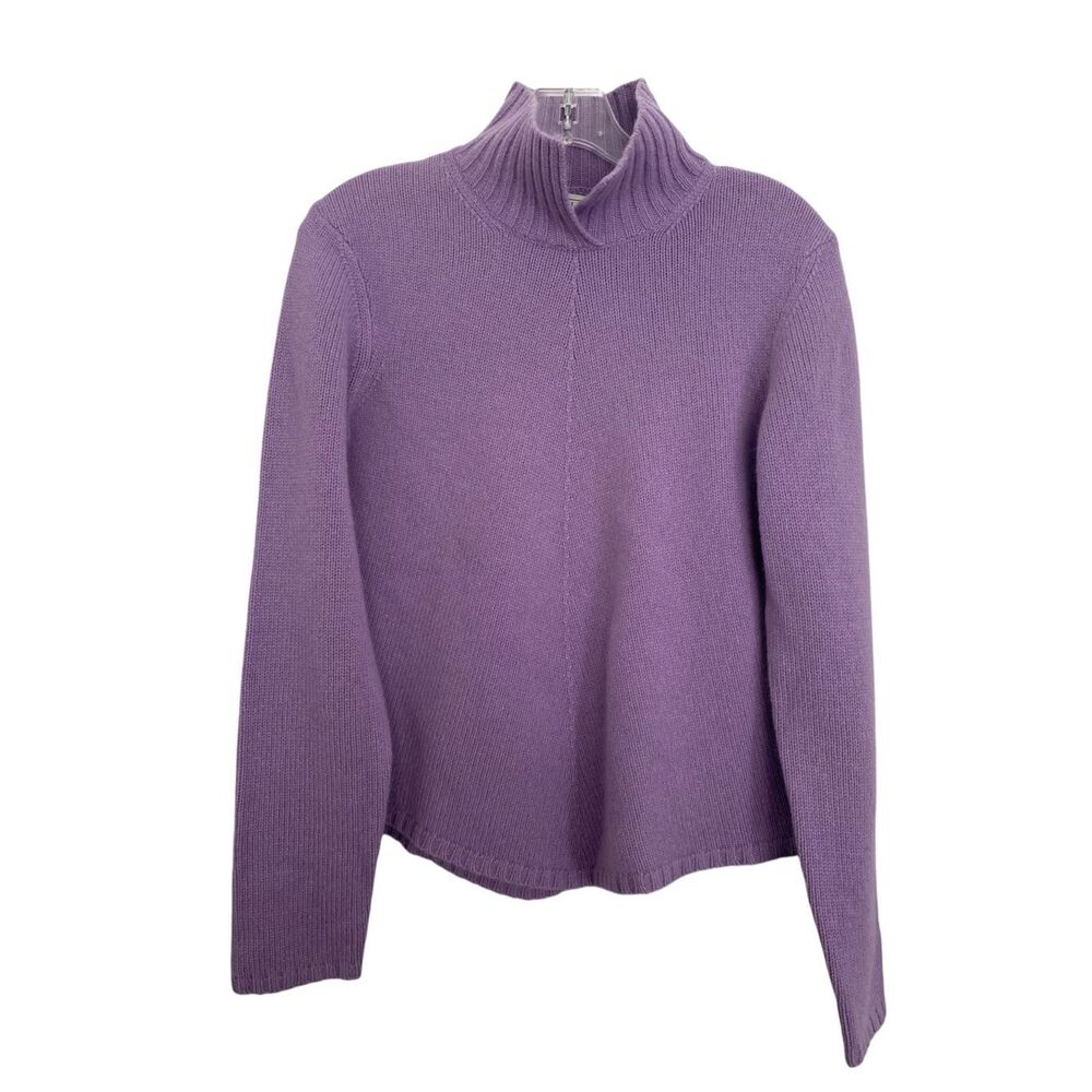 Talbots Collection Pure Cashmere Lavender Collared Women Sweater Sz M